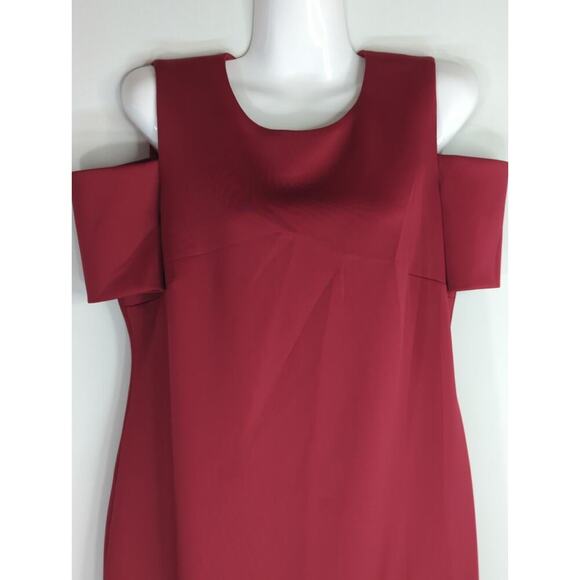 Calvin Klein Women's Solid Cold‎ Shoulder Evening Party Dress Red Size 12 NWOT - Picture 4 of 12